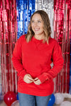 IN STOCK Vintage Wash Pocket Pullover - Red