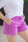 IN STOCK French Terry Stevie Shorts - Vivid Orchid