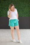 IN STOCK French Terry Stevie Shorts - Caribbean Green