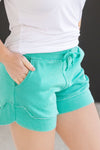 IN STOCK French Terry Stevie Shorts - Caribbean Green