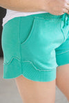 IN STOCK French Terry Stevie Shorts - Caribbean Green
