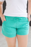 IN STOCK French Terry Stevie Shorts - Caribbean Green