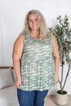 Renee Ruffle Tank Top - Camo
