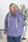 IN STOCK Hailey Pullover Hoodie - Slate Purple Floral