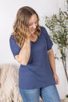 IN STOCK Bamboo V Neck Tee - Blue