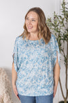 IN STOCK Darcy Dolman - Blue and Ivory Abstract