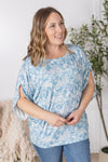 IN STOCK Darcy Dolman - Blue and Ivory Abstract