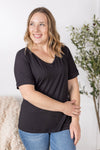 IN STOCK Bamboo V Neck Tee - Black