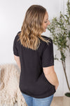 IN STOCK Bamboo V Neck Tee - Black