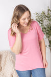 IN STOCK Bamboo V Neck Tee - Rose