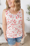 Luxe Crew Tank - Ivory Pink Floral