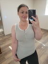 IN STOCK Shiloh Button Snap Tank - Grey