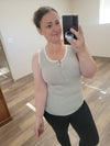 IN STOCK Shiloh Button Snap Tank - Grey