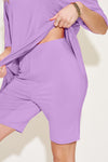 Basic Bae Bamboo Full Size V-Neck Drop Shoulder T-Shirt and Shorts Set