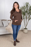 IN STOCK Whitley Waffle Snap Pullover - Brown