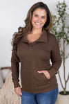 IN STOCK Whitley Waffle Snap Pullover - Brown
