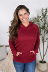 IN STOCK Tatum Textured Pullover Hoodie - Burgundy