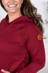 IN STOCK Tatum Textured Pullover Hoodie - Burgundy