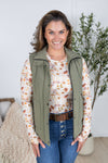 IN STOCK Remy Zip Up Vest - Heathered Sage
