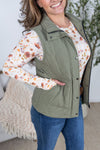 IN STOCK Remy Zip Up Vest - Heathered Sage