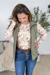 IN STOCK Remy Zip Up Vest - Heathered Sage