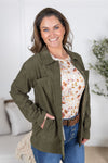 IN STOCK Lightweight Corduroy Button Down - Olive