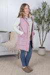 Harlow Long Vest - Blush