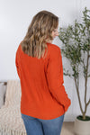IN STOCK Corrine Ribbed Pullover Top - Pumpkin