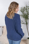 IN STOCK Corrine Ribbed Pullover Top - Navy