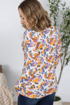 IN STOCK Blair Long Sleeve Top - Autumn Purple Abstract