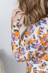 IN STOCK Blair Long Sleeve Top - Autumn Purple Abstract