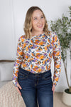 IN STOCK Blair Long Sleeve Top - Autumn Purple Abstract