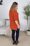 IN STOCK Annie Open Knit Top - Pumpkin