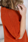 IN STOCK Annie Open Knit Top - Pumpkin