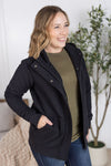 IN STOCK Kyla Zipper Snap Jacket - Black