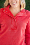 IN STOCK Jesse Vintage Wash Snap Pullover - Red