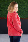 IN STOCK Jesse Vintage Wash Snap Pullover - Red