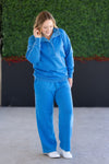 IN STOCK Wide Leg Vintage Wash Bottoms - Winter Blue