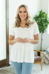 IN STOCK Sarah Ruffle Short Sleeve - Ivory | Women's Top