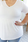 IN STOCK Sarah Ruffle Short Sleeve - White | Women's Top