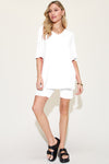 Basic Bae Bamboo Full Size V-Neck Drop Shoulder T-Shirt and Shorts Set