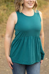 IN STOCK Renee Ruffle Tank - Teal
