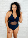Palma Mesh Detail Halter Swimsuit