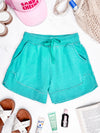 IN STOCK French Terry Stevie Shorts - Caribbean Green