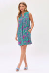Dear Scarlett Lizzy Tank Dress in Emerald/Pink