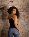Spaghetti Strap Brami Tank in Black (RTS)