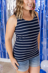 Tiffany Tank - Navy and White Stripes