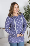 IN STOCK Hailey Pullover Hoodie - Slate Purple Floral