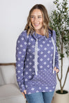 IN STOCK Hailey Pullover Hoodie - Slate Purple Floral