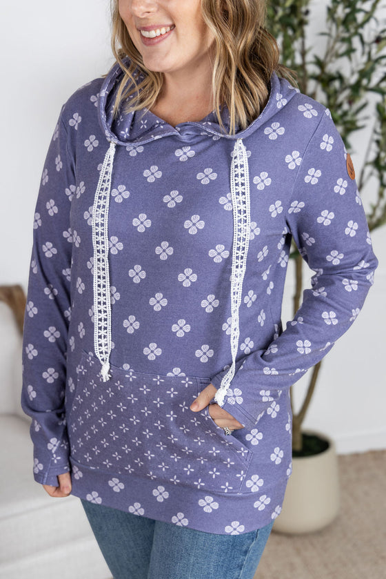 IN STOCK Hailey Pullover Hoodie - Slate Purple Floral